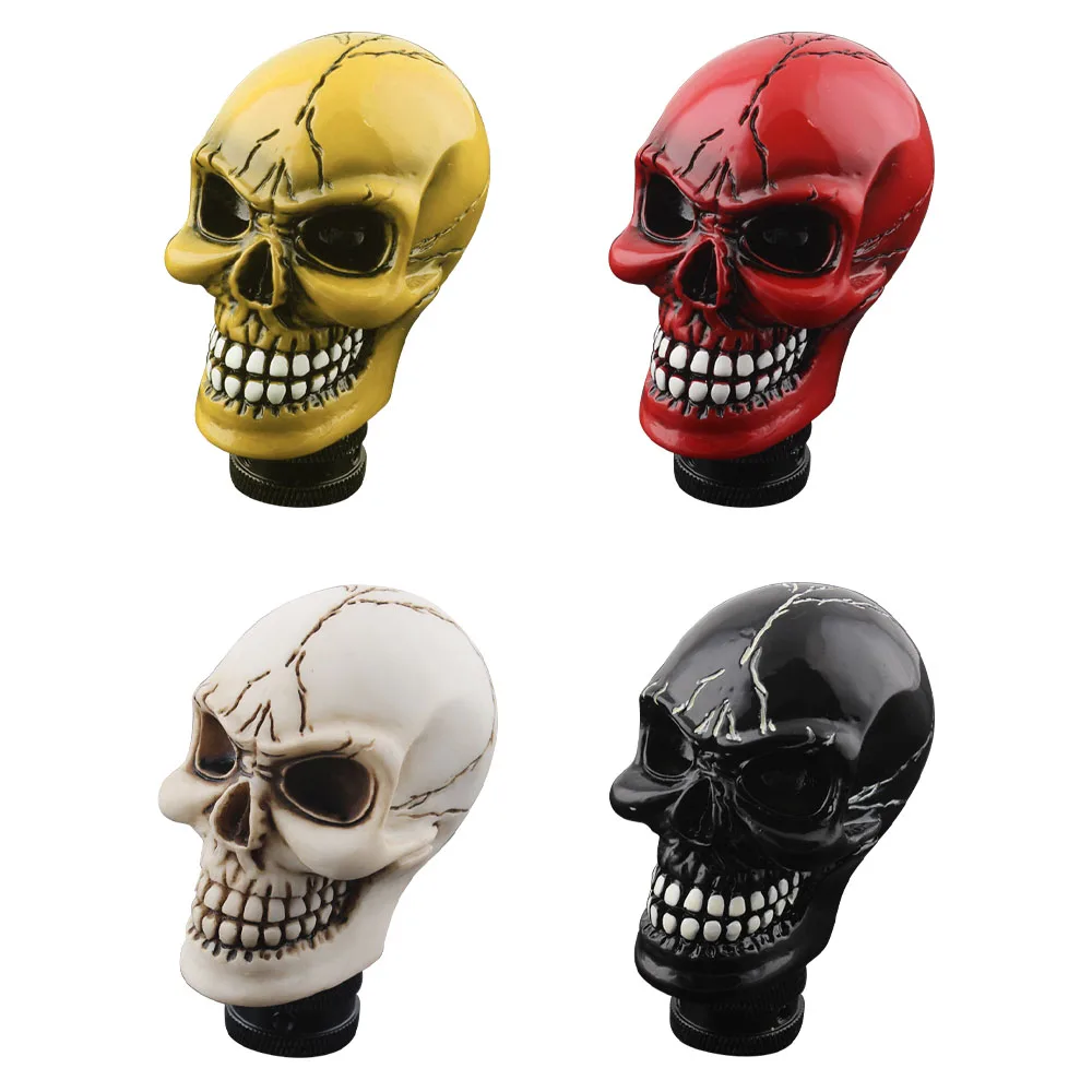 Car Gear Shift Knob Head Skull Shape Universal  Automobile Retrofit Handle Cover Gear Head Decorative Car Interior Accessories