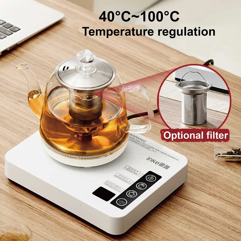 1350W Smart Bottom Out Water Electric Kettle 1000ml Home Temperature Control Glass Tea Brewing Machine Automatic Keep Warm 220V 2