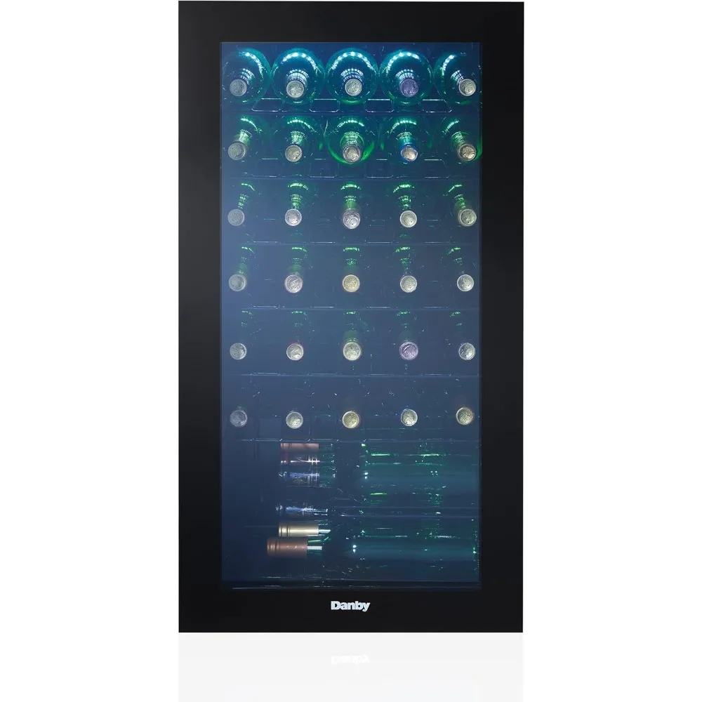 Free Standing Wine Cooler, Holds 36 Bottles, Single Zone Drinks Fridge with Glass Door-Beverage Chiller for Kitchen