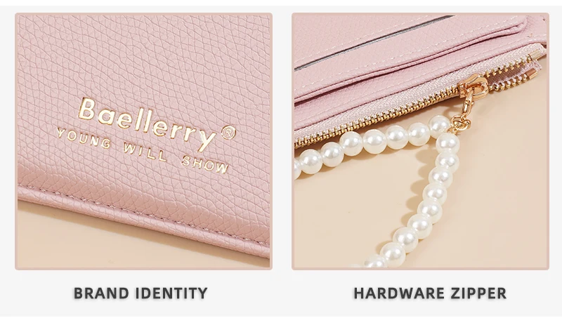 Baellerry Mini Slim Damen-Geldbörse, neuer kurzer Kartenhalter mit Reißverschluss, Münzfach, hochwertige Kartentaschen, kleine Geldbörse für Mädchen – Detail 3