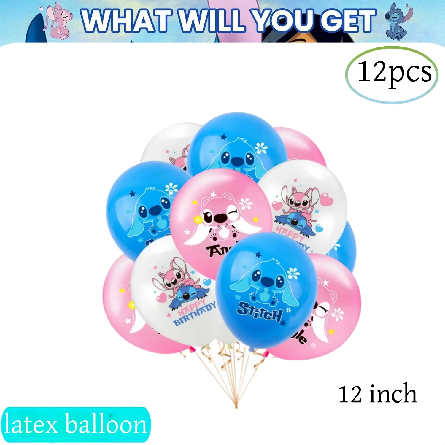thumbnail image 1 of Decoración de cumpleaños de Disney Lilo Stitch, pegatinas de Stitch, vajilla desechable, mantel, plato, globo, baby shower, suministros para fiestas infantiles, 1 of 5