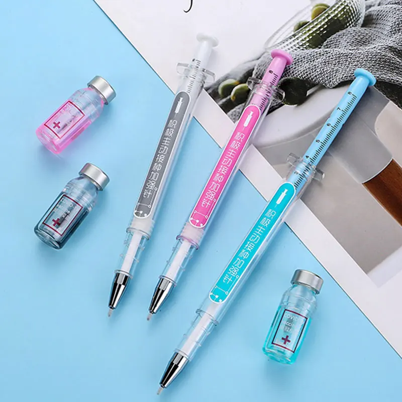 노벨티 주사기, 독특한 모양의 귀여운 문구, 학교 사무용품, 젤 펜, 0.5mm, 40 개