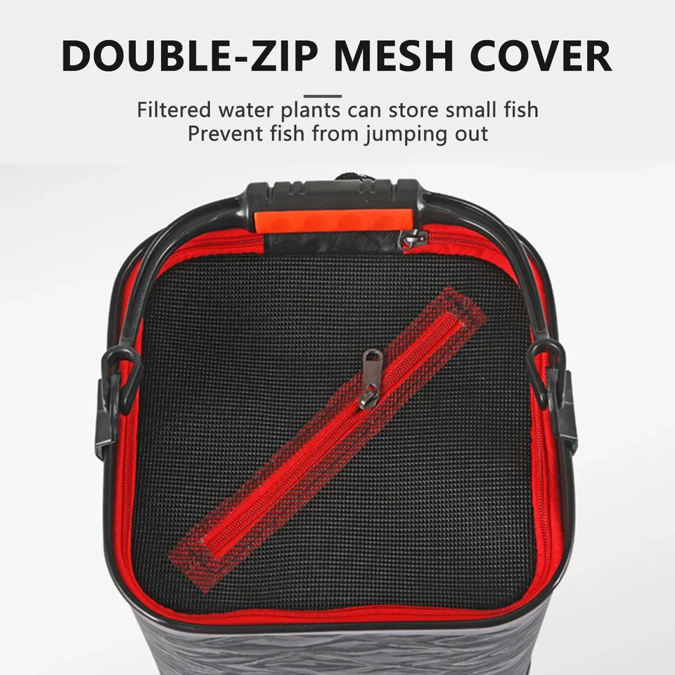 Seau de Pêche Pliable Portable et Conteneur de Poisson Vivant en EVA étanche - Vairon Seau de Pêche Pliable Portable et Conteneur de Poisson Vivant en EVA étanche - Vairon