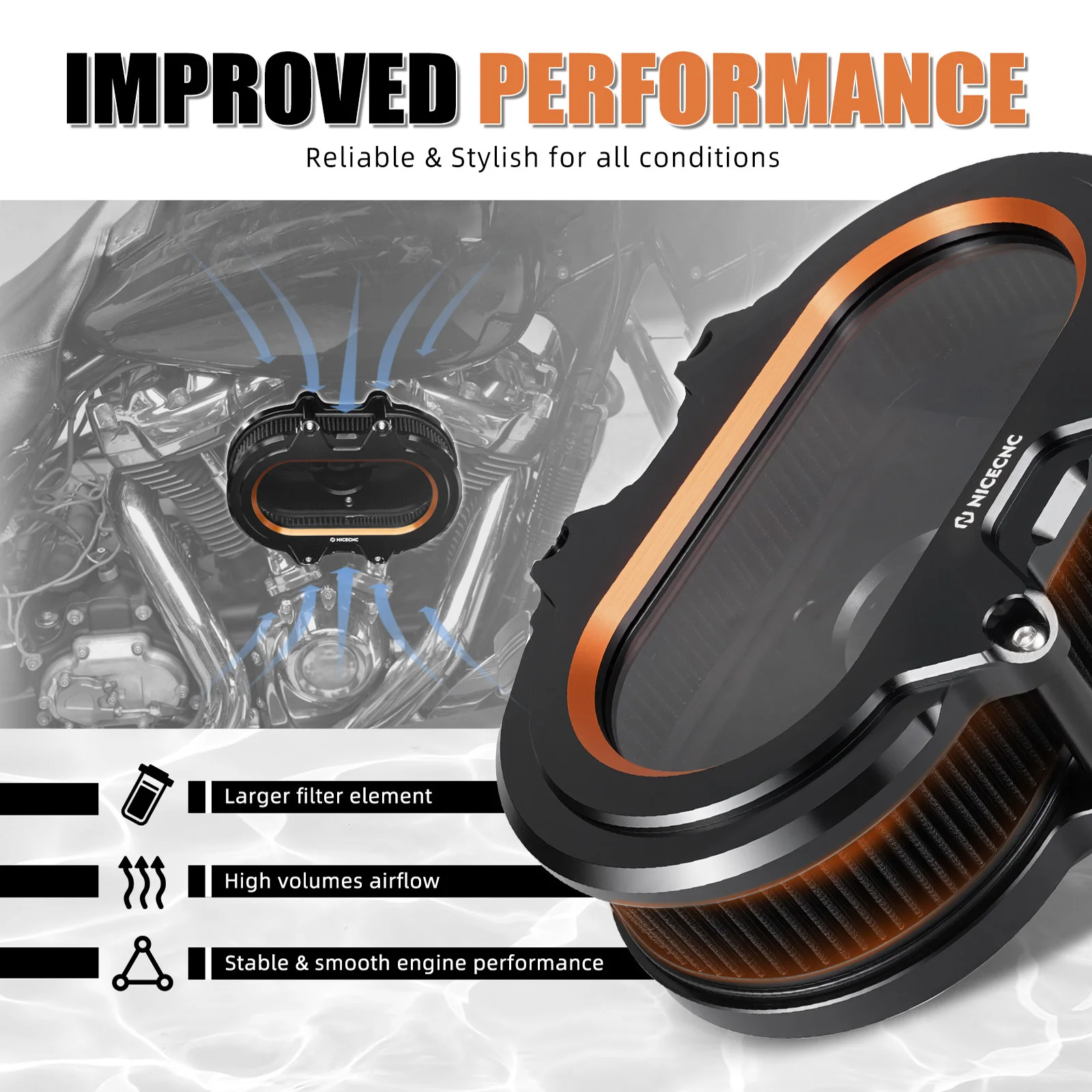 Luftfilter-Ansaugfilter für Harley Touring Street Glide Road Glide / Special Road King FLHR / Special Ultra Limited 2017-2023 – Detail 7