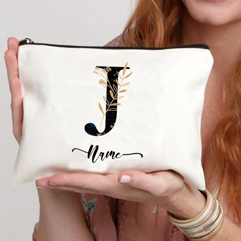 Custom Name Minimalist Makeup Bag - Personalized Gift