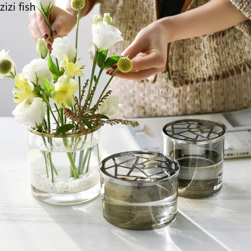 Metal Vase Cover Flower Rack Hydroponics Vase Accessories Flower Stand Flower Arrangement Container Tools Home Decoration 3