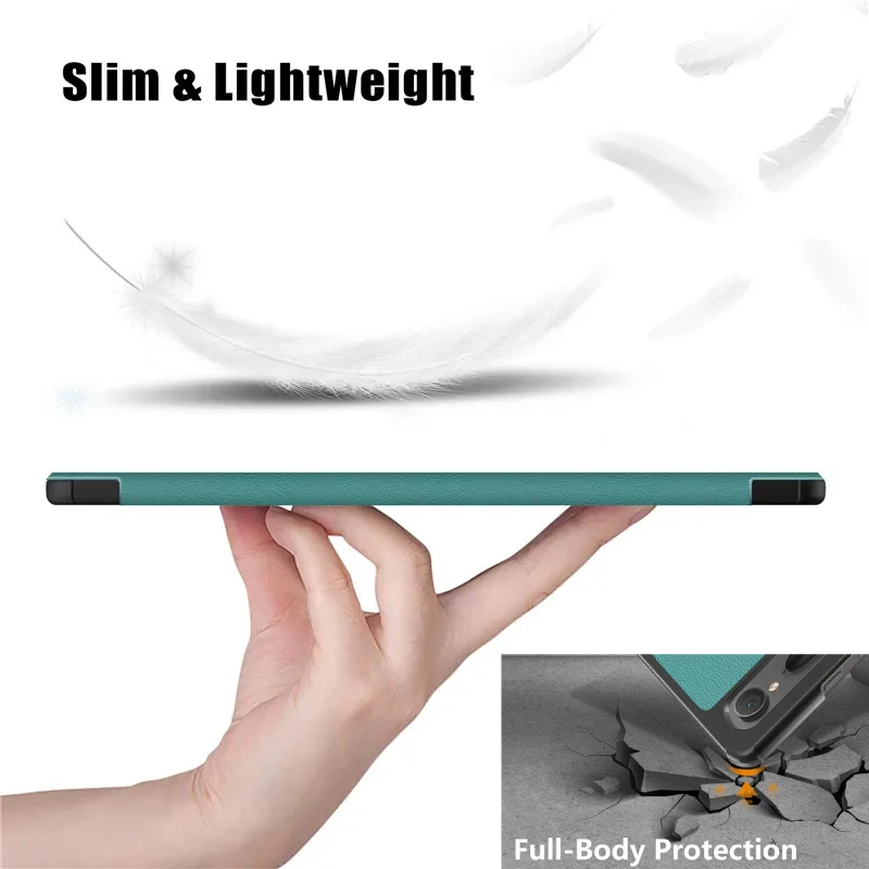 Enhanced Magnetic Stand Leather Tablet Cover with Sleep/Wake Function, Compatible with 10-11 Inch Tablets