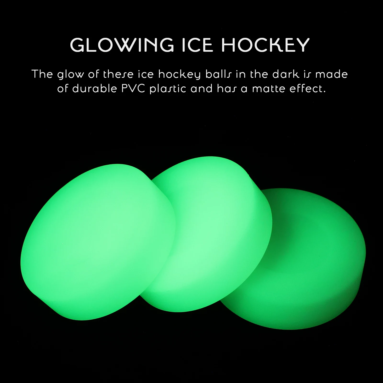 3 pcs Glowing Ice Hockey Sports Ice Hockey Practice Glow-In-The-Dark Roller Skating Game Supplies Portable