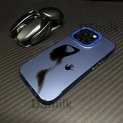 Stylish Laser Hard Phone Case - Durable PC+TPU Back Cover for iP14 Pro (H233P1Blue)