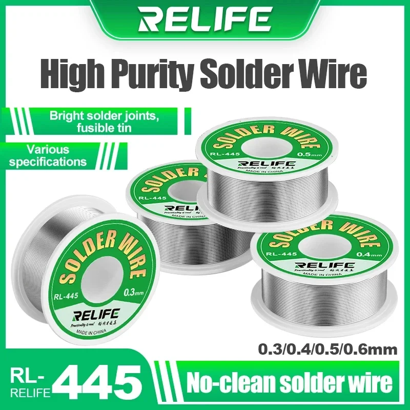 RELIFE RL-445 High Purity Soldering Wire Rosin Core Tin Wire Electronic Soldering Welding Tools 0.3/0.4/0.5/0.6mm 25g