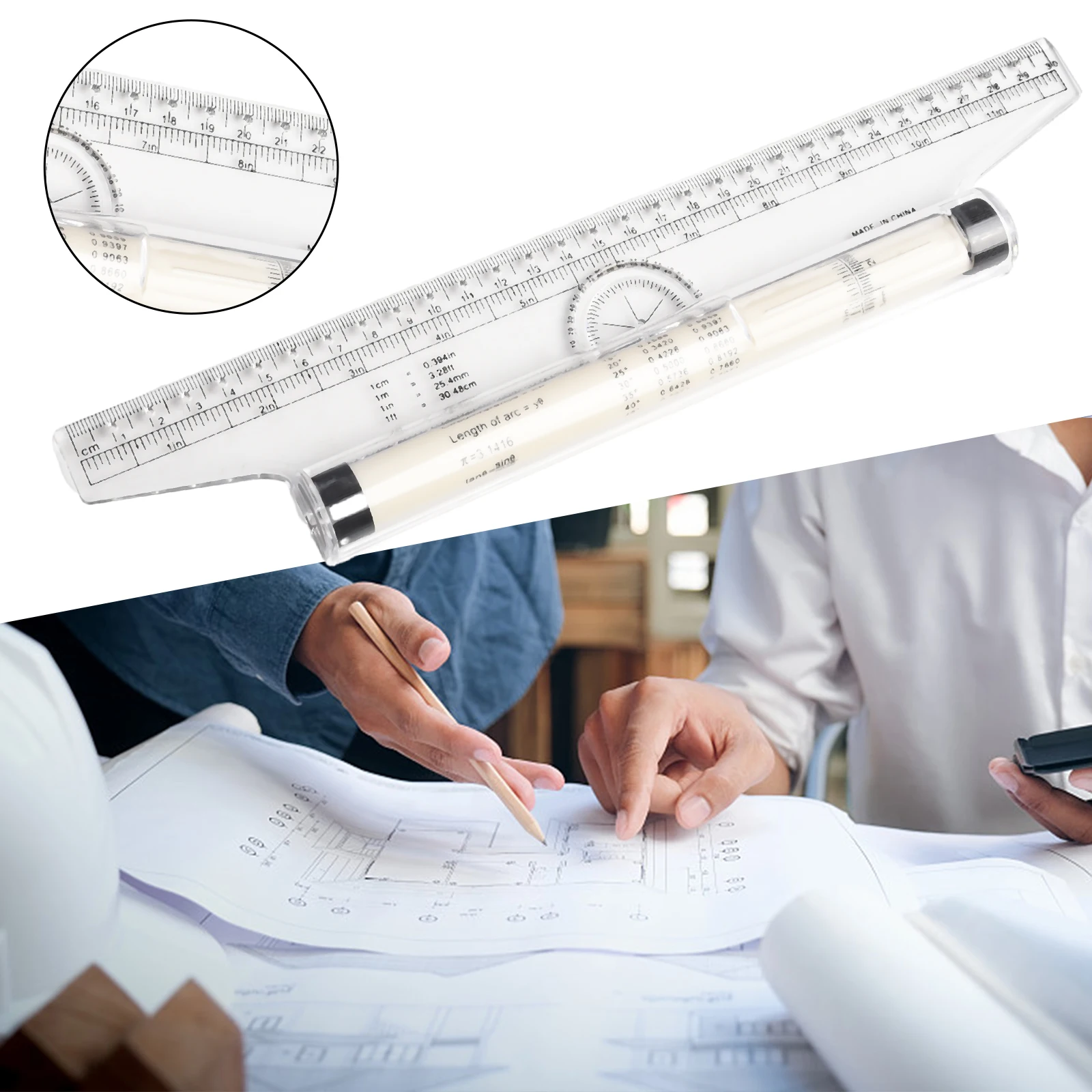 Multiple Rulers Drawing Roller Ruler Measuring Ruler Multiple Uses Plastic Portable ...