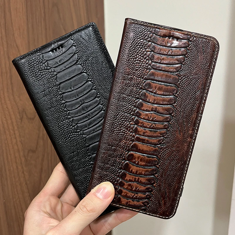 Elegant Genuine Leather Flip Wallet Phone Case Cover