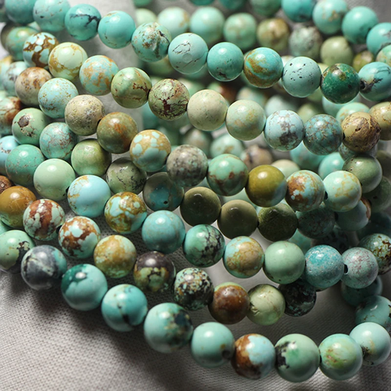 Meihan (Free Shipping) Rare Amazing Natural Hubei Turquoise Untreated Ore Beads For Jewelry Making Design DIY Bracelet Necklace 2