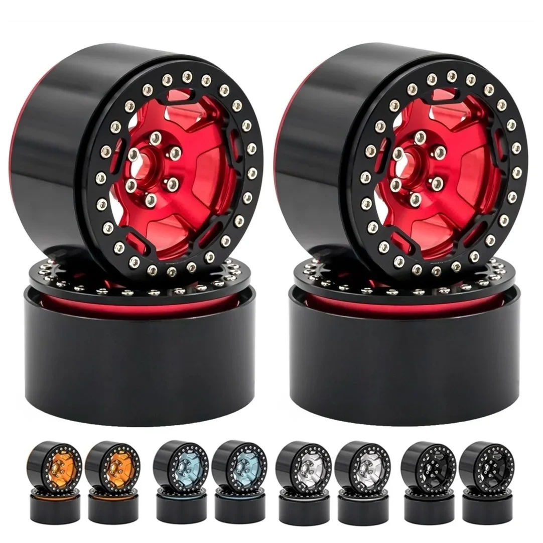 4 Llantas Beadlock De Metal 2.2″ Para 1/10 RC Crawler | Compatible Con SCX10 TRX4 RR10 Wraith – Pack De 4