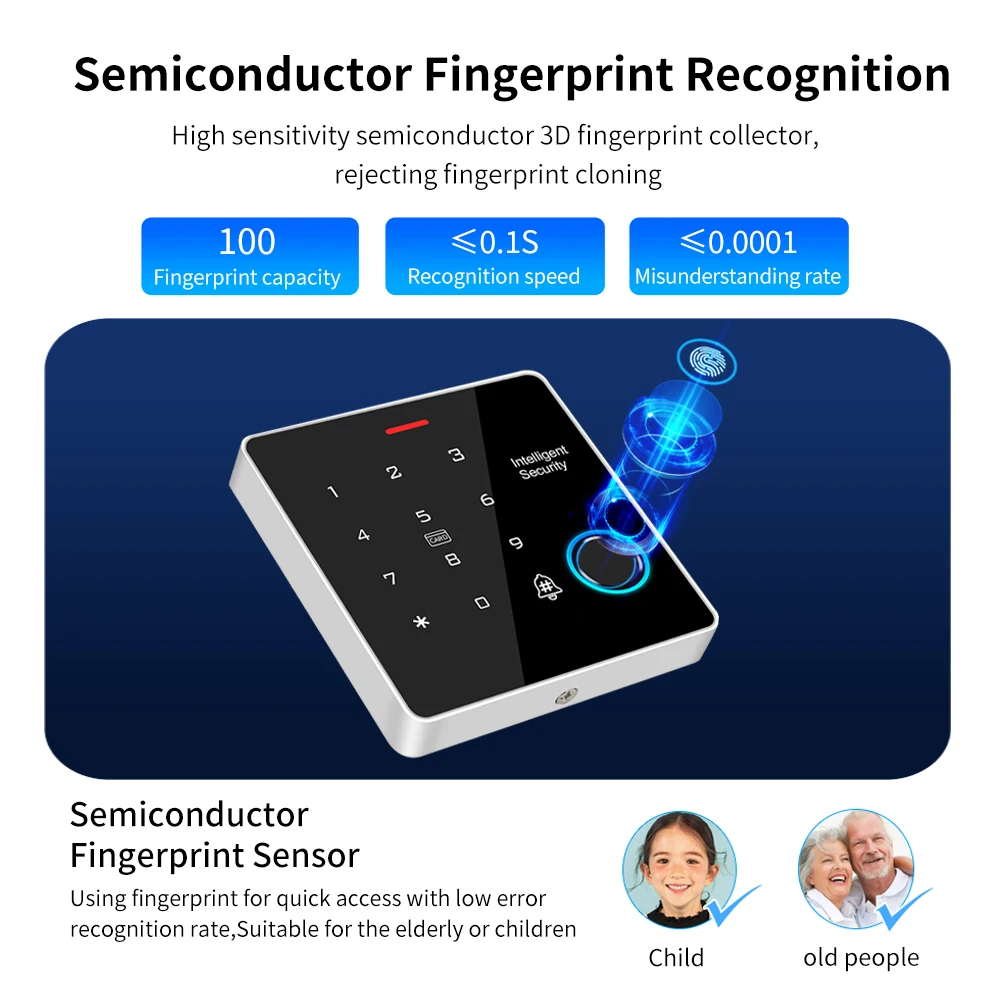 Standalone Security Access Control System Rfid Dual Frequancy 125Khz+13.56Mhz Password,Card,Fingerprint IP67 Waterproof Metal - 5