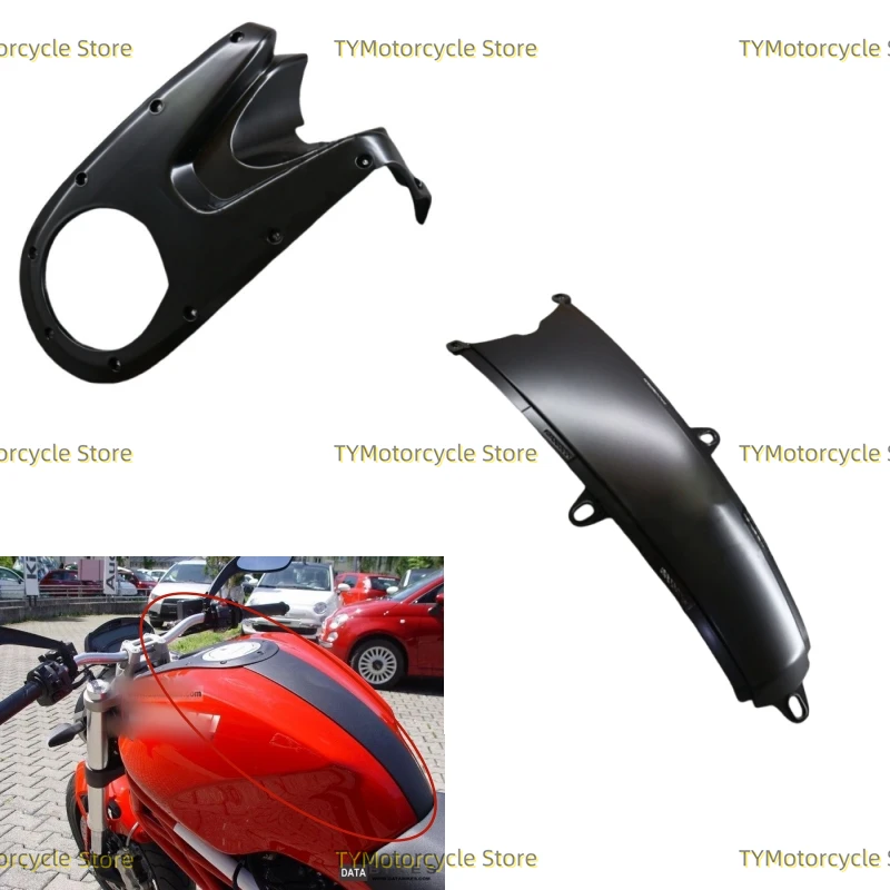 Carbon Fiber Pattern Tank Ignition Cover & Gas Center Fairing For Ducati 696, 795, 796, 1100