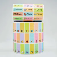 120Pcs Name Tag Sticker Customize Waterproof Stickers Children School Stationery Water Bottle Pencil Kawai Name Labels for Kids 2
