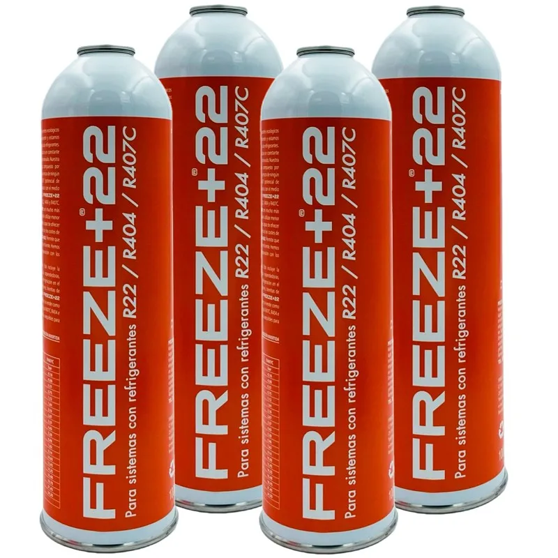 Pack 4 Bottiglie Gas Refrigerante Eco-Friendly Freeze + 22 R22-R404-R407C