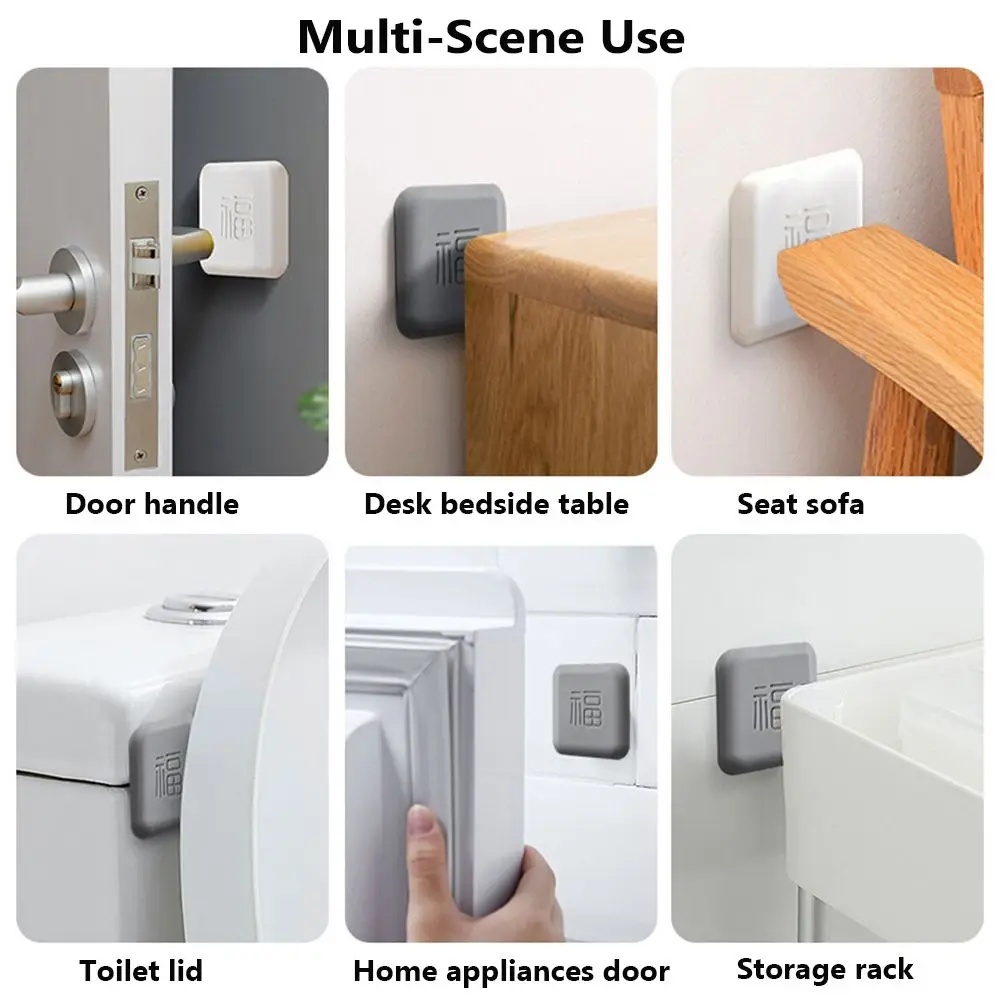 4.5cm square silicone mute door stopper self adhesive anti-collision pad door handle bumper wall furniture protector