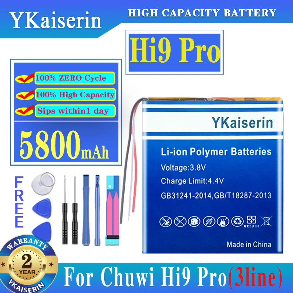 Ykaiserin Nuova Batteria Per Chuwi Hi9 Pro / Hi9Pro Tablet Pc Tablet Pc A 3 Fili Batteria Ricaricabile Ai Polimeri Di Litio