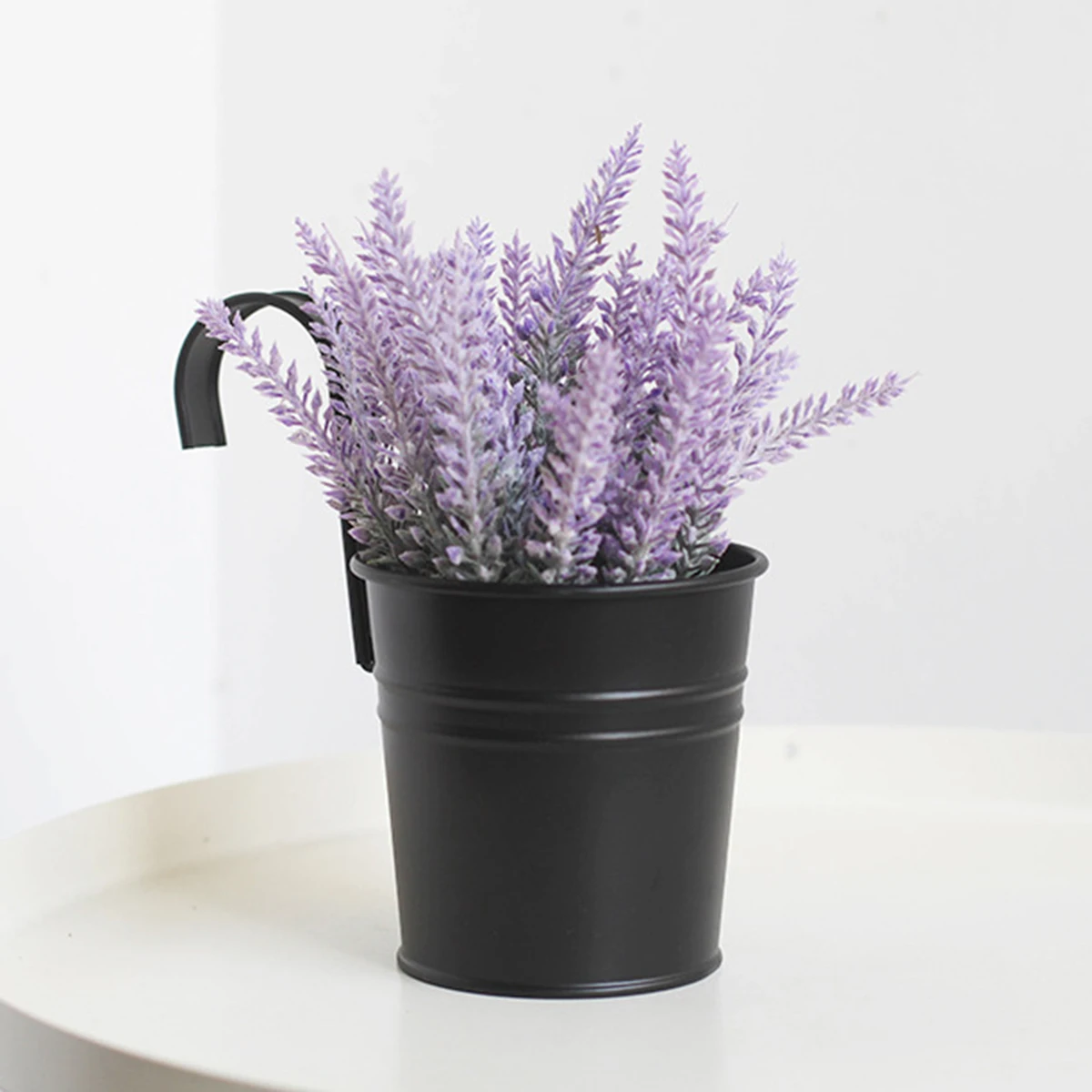 Hanging Plant Pots Metal Fence Planters Detachable Hook & Drain Hole Iron Flower Pots Balcony Planter Hanging Plant Pots flower pot,plant pot