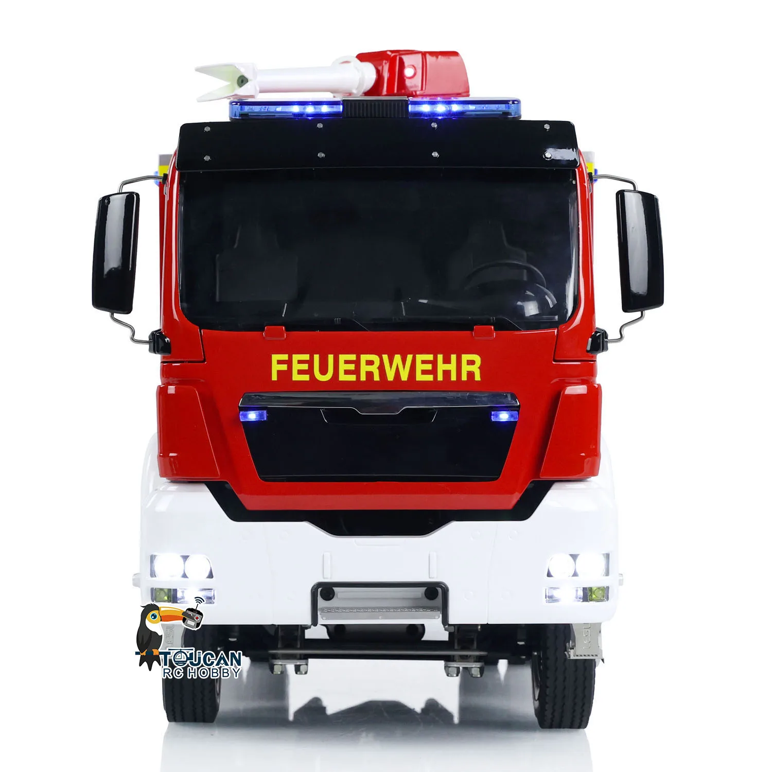 Toys 1:14 4x2 RC Fire Fighting Truck 2-speed Transmission Remote Control Fire Vehicles Light Sound Painted Finished Cars TH24238 4