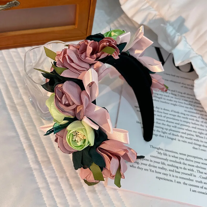 

Wedding Flower Crown Head Band Women Wedding Floral Head Wreath Bridesmaid Bridal Headpiece Female Flower Headband Wholesale