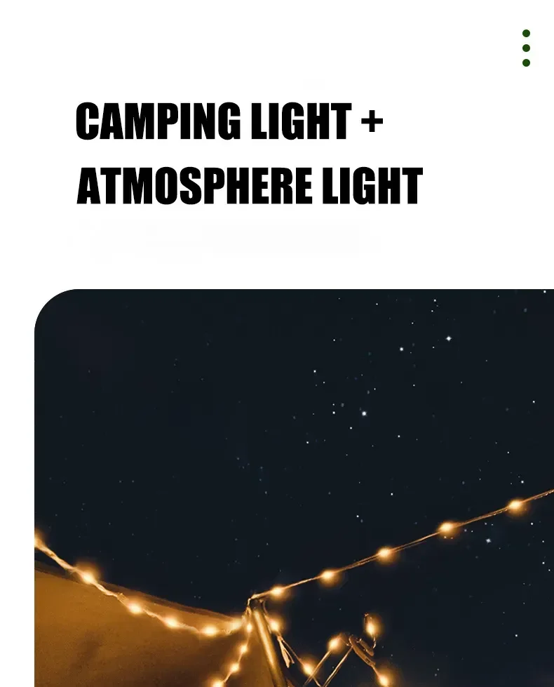 Camping String Lights-Camping Lantern with String Light(33Ft),Rechargeable  Flashlights with 4000mAh …See more Camping String Lights-Camping Lantern