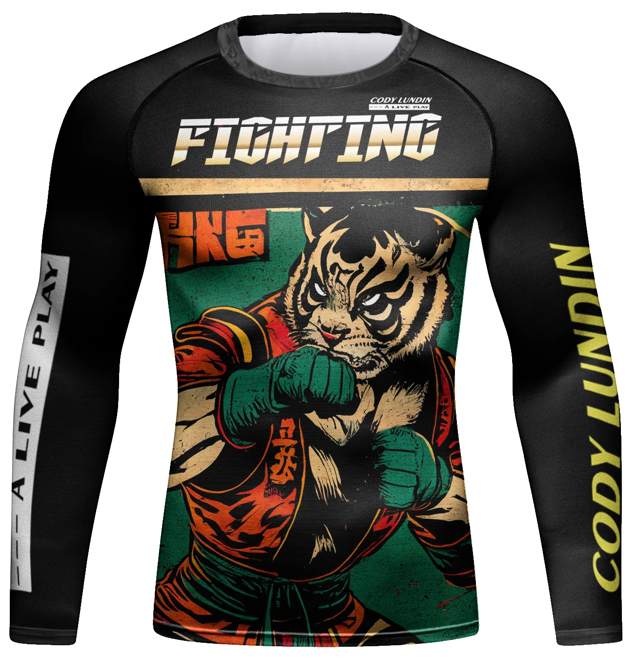 

Men's Compression Sports Shirt Cool Lightning Running Long Sleeve Tee Shirt Dry Fit Workouts Running Tops （23497）