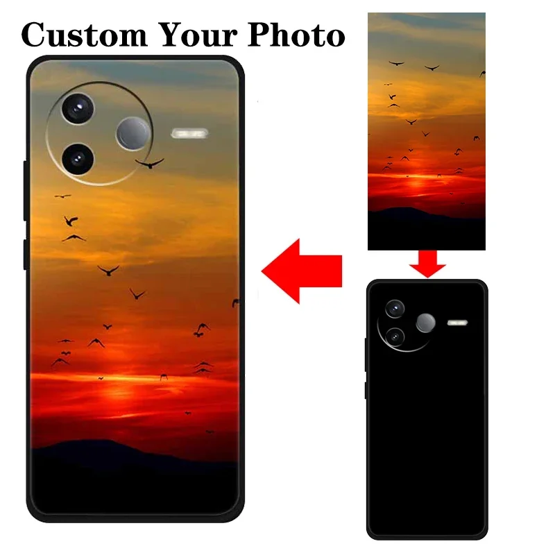 Personalized Soft TPU Protective Phone Case - Customizable Black Back Cover