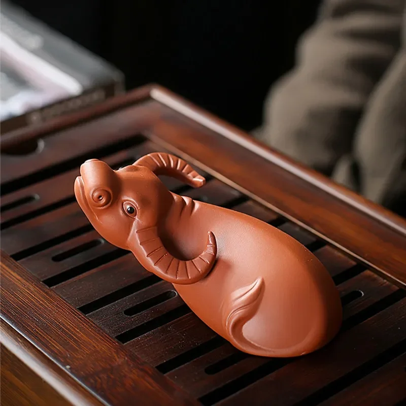 Clay Tea Pet Ornaments Lying Cow Statue
