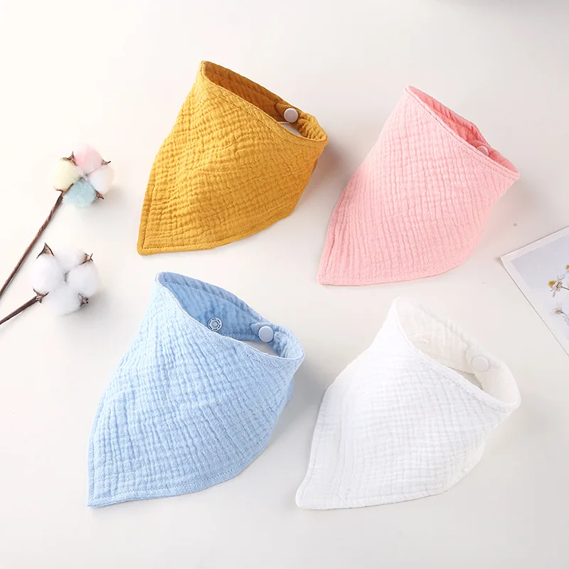 

Double Layer Gauze Baby Bibs Burp Cloths Solid Cotton Baby Muslin Saliva Towel Boys Girls Burp Cloth Scarf Feeding Accessories