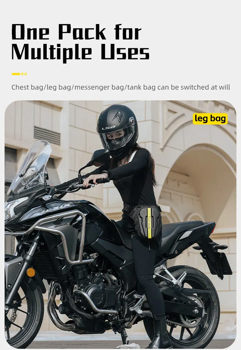 WEST BIKING Multifunktions-Motorrad-Hartschalentasche, Motocross-Tasche für Brust/Taille/Bein, mit Magnet, Kraftstofftaschen, erweiterbare Fahrradtaschen – Detail 14