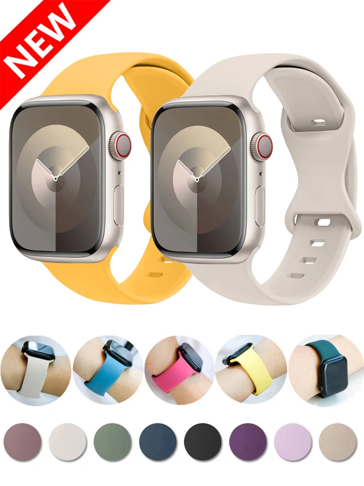 Siliconen Band Voor Apple Horlogeband 44 Mm 45Mm 41Mm 40Mm 49Mm 42Mm 38Mm 45 44 Mm Armband Iwatch Serie Ultra 2 Se 9 8 7 6 5 4 3