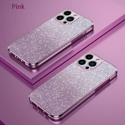 Gradient Glitter Plating Clear Phone Case Cover for Realme9Pro 5G (Pink)