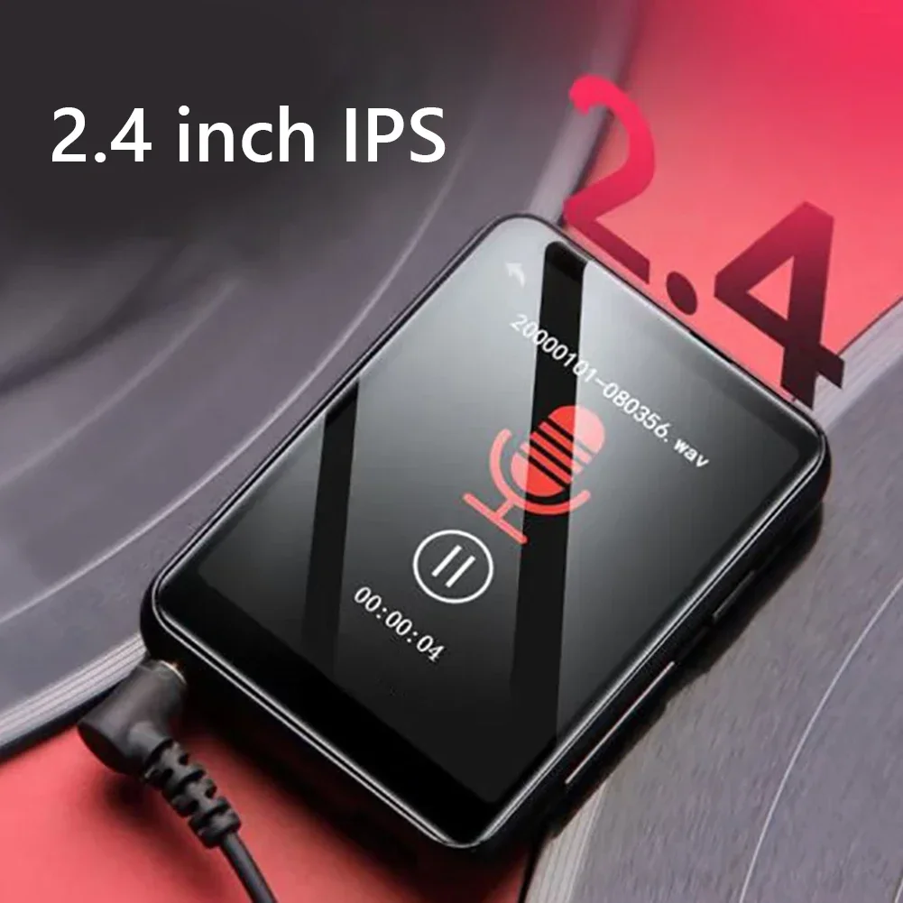 MP3 Player 2.4 Inch IPS Walkman Touch Screen Bluetooth-compatible 5.0 MP3 MP4 Player with E-Book/Recording Ultra-thin for Sports