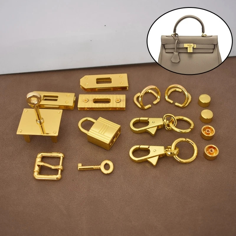 Handbag Hardware Accessories DIY Full Set Metal Repair Lock Parts Shoulder Strap Hook Base Screw Handmade Bag Accessories
