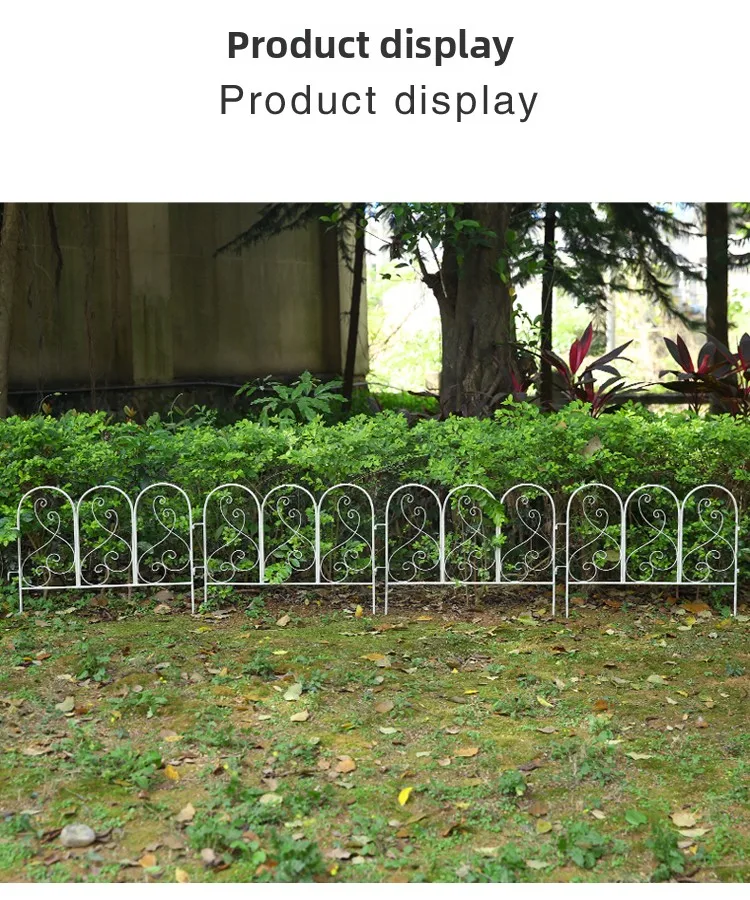 Description Picture 6 of itemDo Old White Iron Fencing Rustic Garden Trellis Vintage Flower Bed Border for Climbing Plants Decorative Metal Yard Partition
