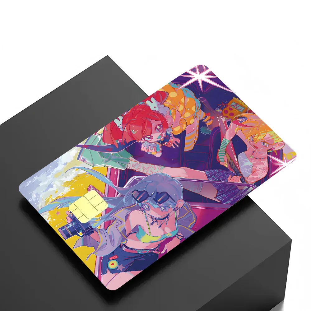 Popular Rhythm Game Muse Dash Doodle Stickers 4pcs PVC Credit Card Skin Stickers Removable Self-adhesive Protective Film