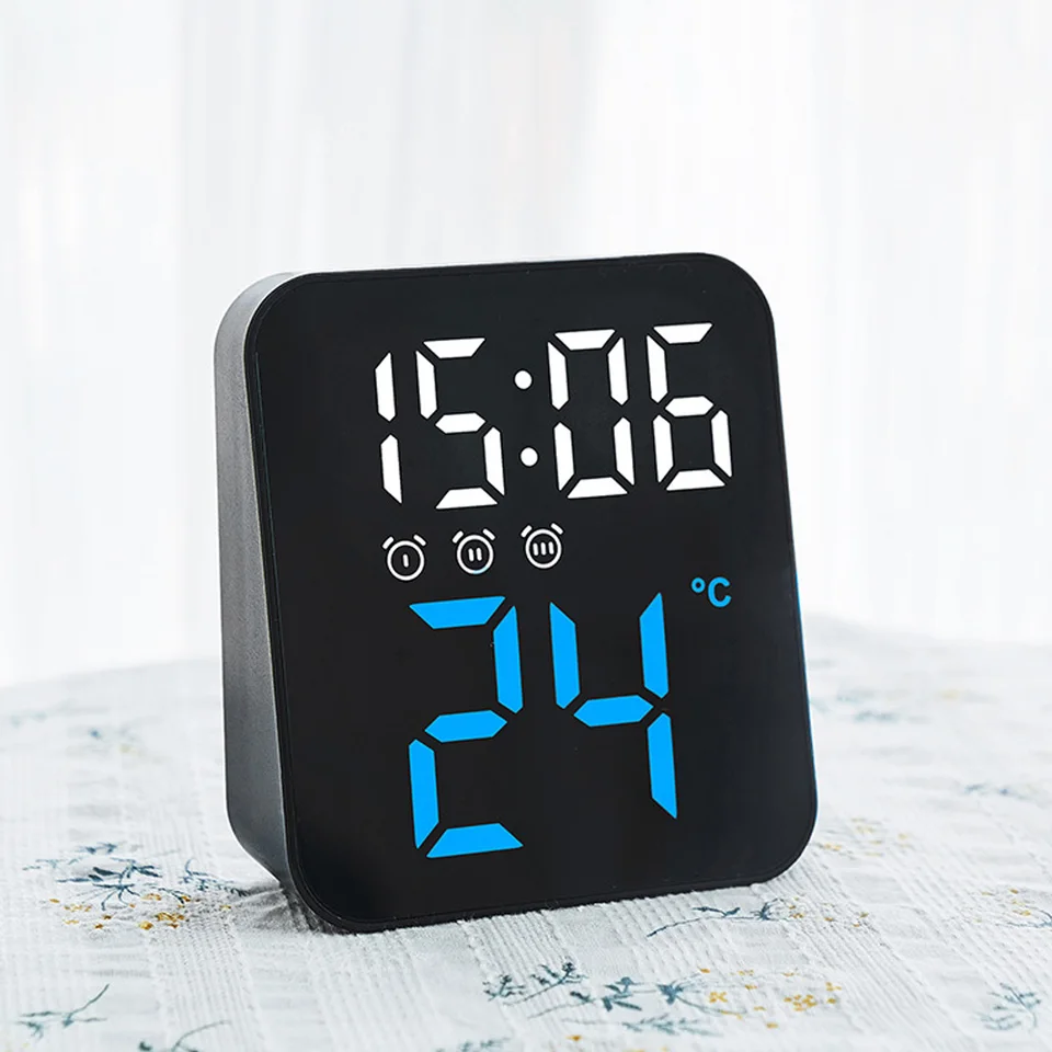 Gentpovth Sveglia Digitale da Comodino, Sveglia Intelligente con Temperatura Data Snooze