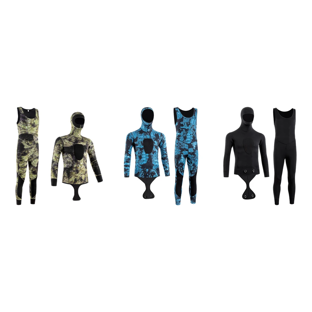

Scratch Resistant And Wear-resistant Neoprene Camouflage Fullsuit For Diving Chloroprene Rubber Is 3MM Coral Blue L