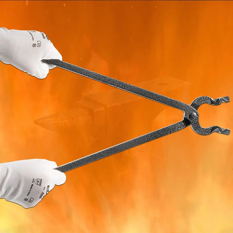 Blacksmith Tongs 5/8-Inch Bolt Jaw Tongs for Railroad Spikes, Round and Square Bar