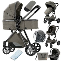 Poussette bébé 3 en 1, landau léger, poussette Portable pour nouveau-né, siège auto avec couffin 1