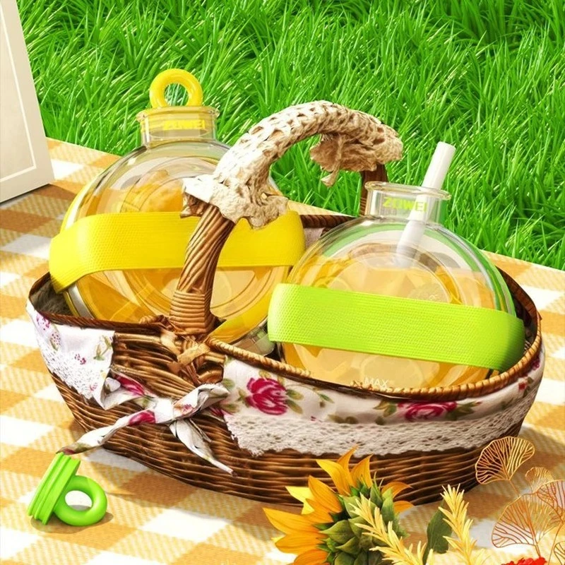 New Creative Ice Lattice Jug Press Off Ice Outdoor Straw Cup with Lid Multifunctional Drink Ice Cube Cups