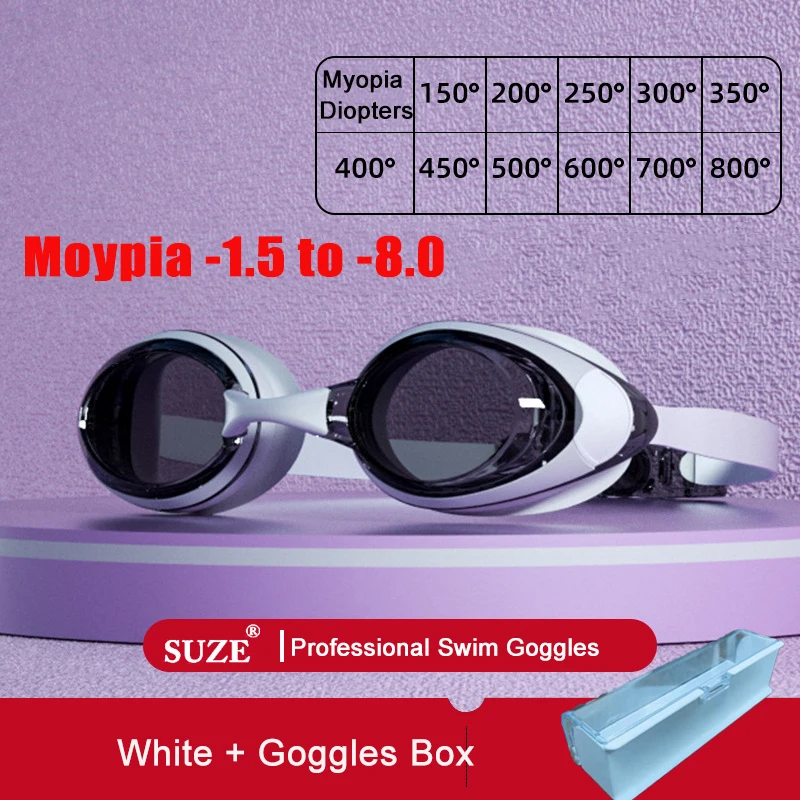Nearsighted Swim Goggles Shortsighted Swimming Goggles No Leaking Anti Fog UV Protection for Adult Men Women Myopia Glasses