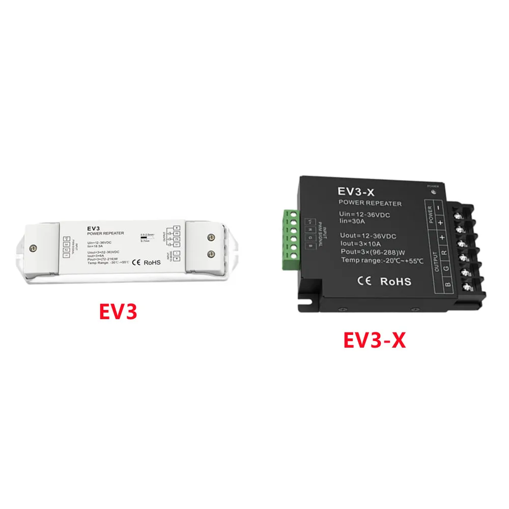 

DC12-36V 3 channels 6A/10A LED strip controller constant voltage power expanderfor single/RGB constant voltage LED strip/module
