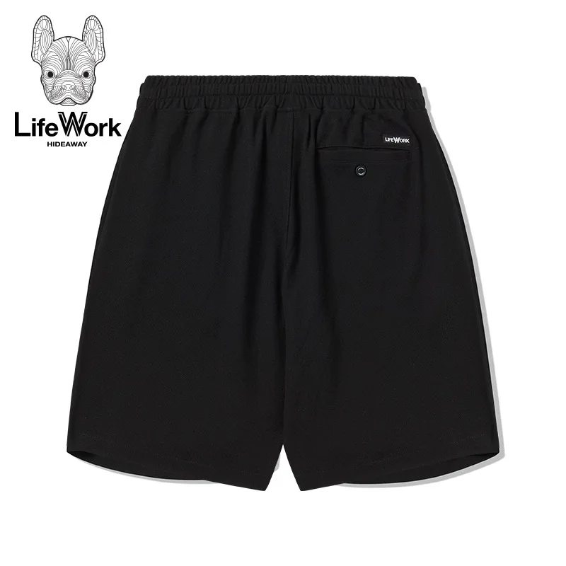 Lifework 남성용 얇은 반바지, 루즈한 캐주얼 스포츠 카프리, 편안하고 통기성 좋은 단색 바지, 여름