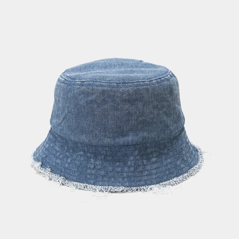 Classic Blue Denim Bucket Hat Trendy Washed Distressed Casual Basin Hats  Breathable Fisherman For Women - Temu