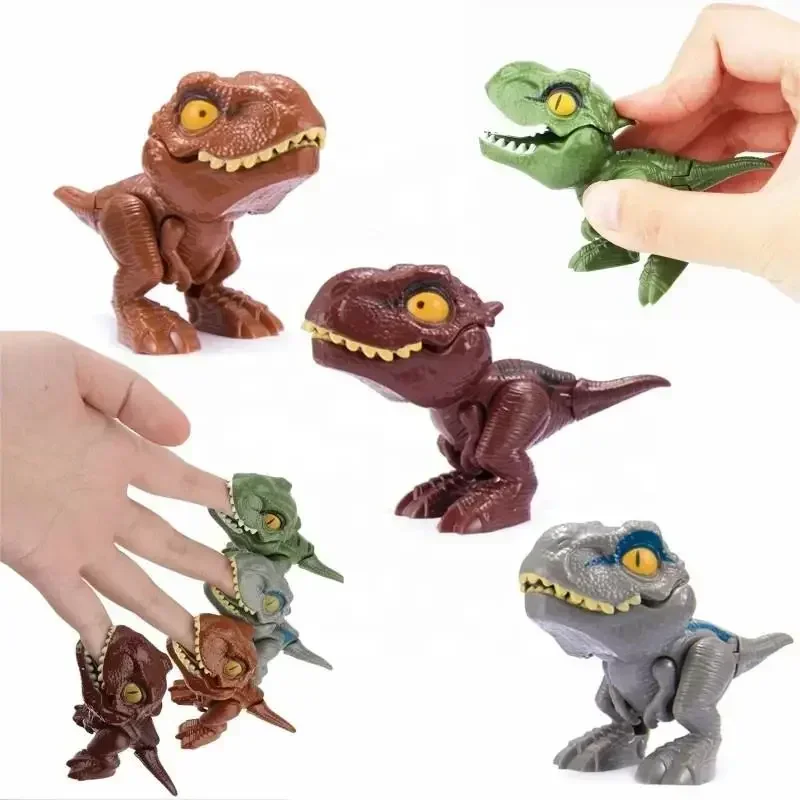 20-1PCS Finger Dinosaur Tricky Tyrannosaurus Finger-biting Movable Joints Hand Doll Prop Dino Toys for Children Gifts