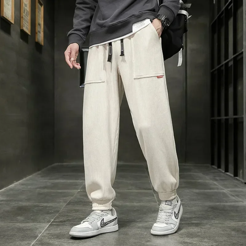 Autumn Winter Corduroy Sweatpants Men Baggy Joggers Loose Casual Harem Pants Plus Size 8XL sport jogging trousers fleece sweatpants fashion pants fashionable wide leg pants men suit pants